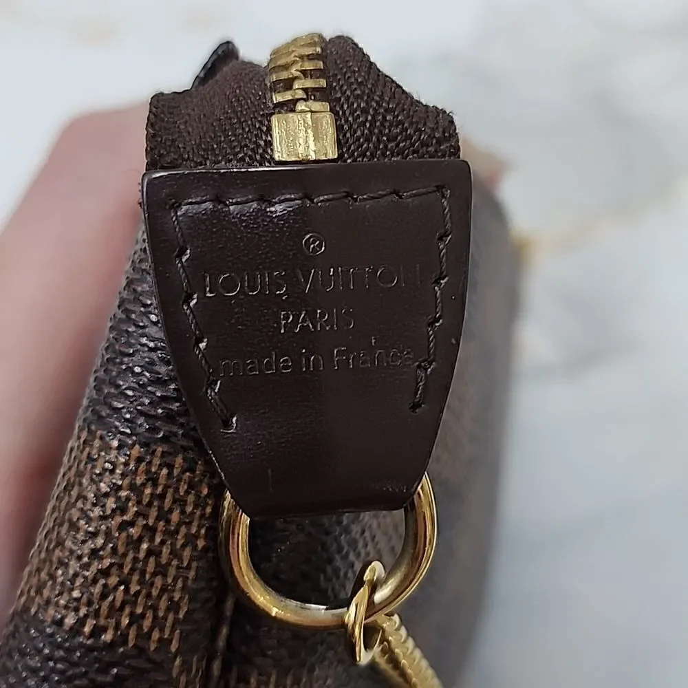 Authentic Louis Vuitton Damier Ebene Mini Pochette